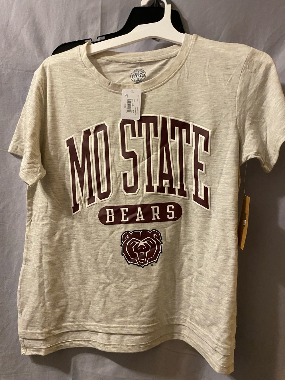 Rivalry Threads Kids Cream Tee with Maroon MO STATE Bears Graphic